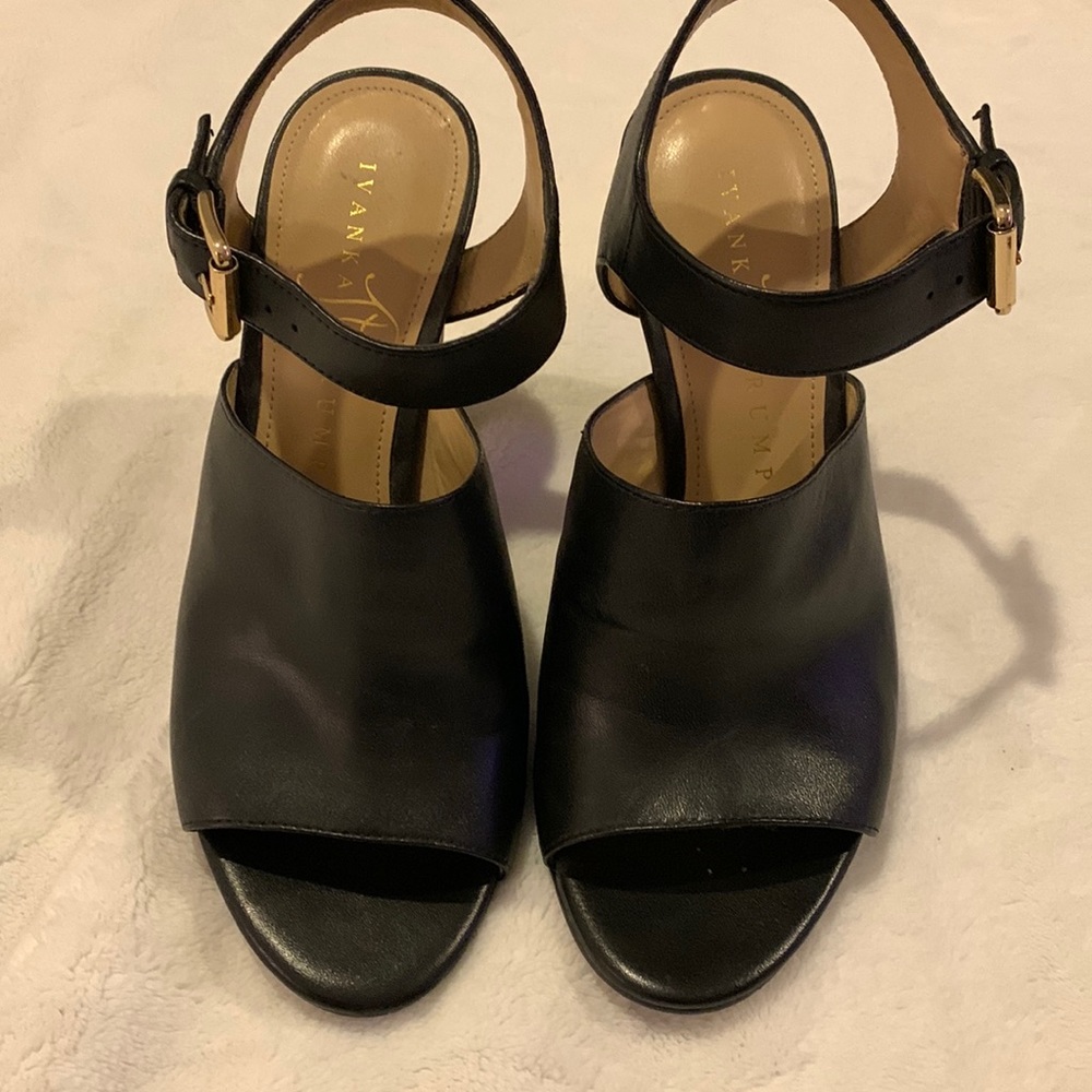 Black leather heel